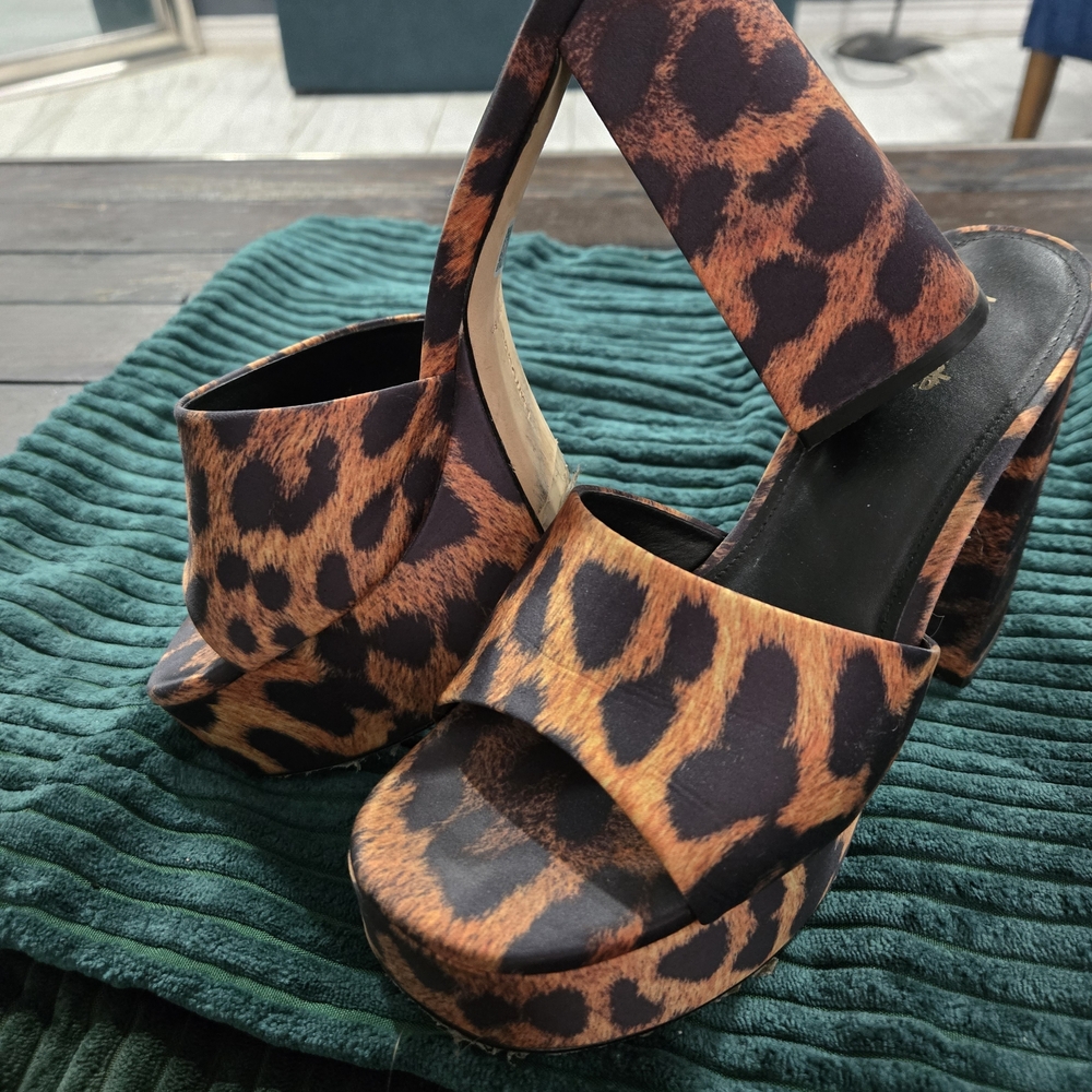 Larroude Animal Print Platform Sandals